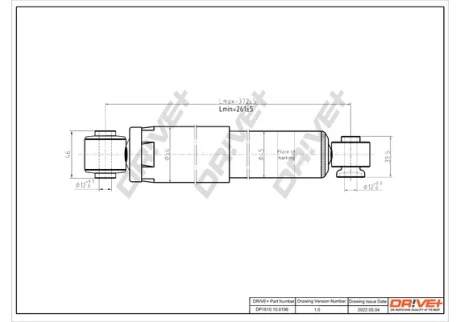 DP1610.10.0196 Drive+ Амортизатор (задній) RIO 3-ACCENT 4 / I20 DRIVE+ DP1610100196