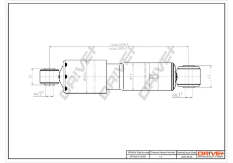 DP1610.10.0201 Drive+ Амортизатор (задній) Fiat Doblo 01-05 (ГАЗ) DRIVE+ DP1610100201