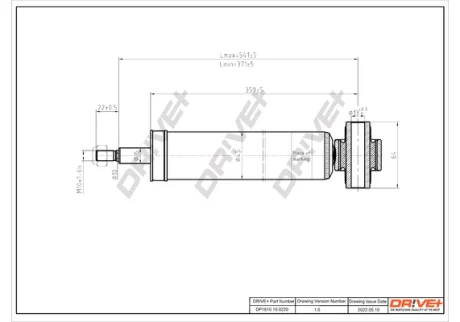 DP1610.10.0220 Drive+ Амортизатор (задній) BMW 3 (F30/F80)/4 (F32/F82) 11- N13/N20/N47 DRIVE+ DP1610100220
