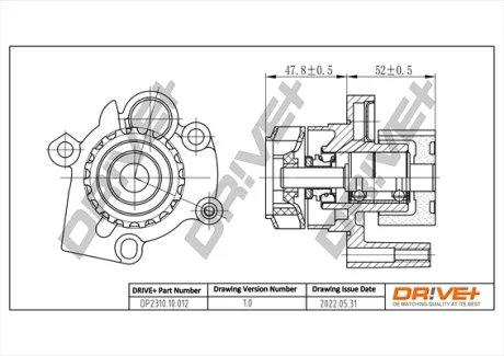 DP2310.10.012 Drive+ Насос охолоджуючої рідини (аналог 045121011H OE VAG) DRIVE+ DP231010012