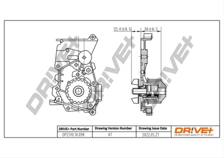 DP2310.10.098 Drive+ Насос охолоджуючої рідини (аналог 210100753R OE RENAULT) DRIVE+ DP231010098