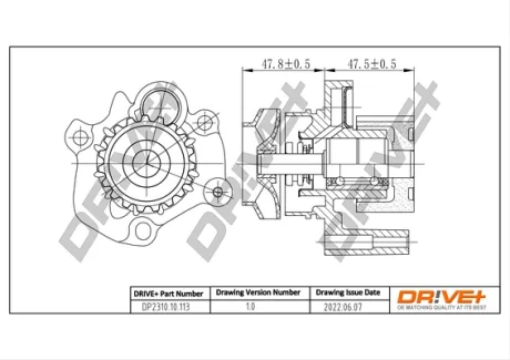 DP2310.10.113 Drive+ Насос охолоджуючої рідини (аналог 03L121011Q OE VAG) DRIVE+ DP231010113