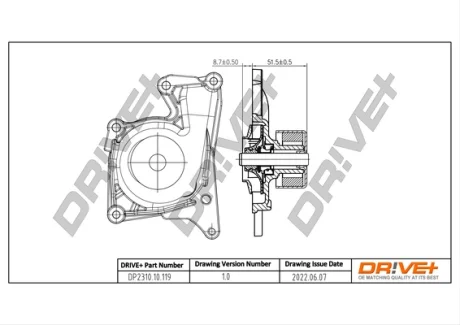 DP2310.10.119 Drive+ Насос охолоджуючої рідини (аналог 8660003373 OE RENAULT) DRIVE+ DP231010119