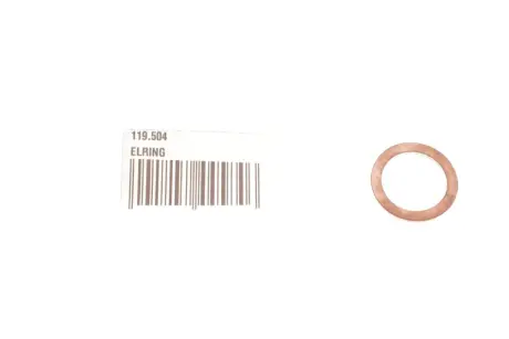 Уплотнительное кольцо, пробка слива масла медь 16*22*1,5 mm (пр-во Elring) ELRING 119.504