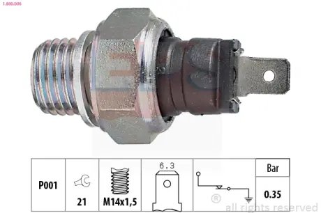 Oil pressure switch. Датчик давления масла EPS 1800006