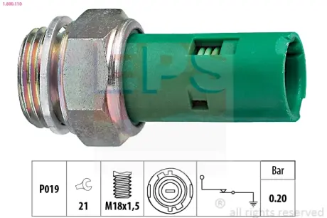 Oil pressure switch. Датчик давления масла EPS 1800110