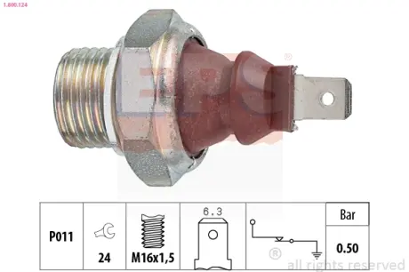 Oil pressure switch. Датчик давления масла EPS 1800124