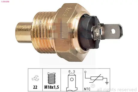Coolant temperature sensor. Датчик температуры охлаждающей жидкости EPS 1830008