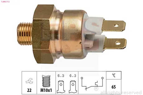 Coolant warning lamp temperature switch. Датчик сигнальной лампы охлаждающей жидкости EPS 1840112