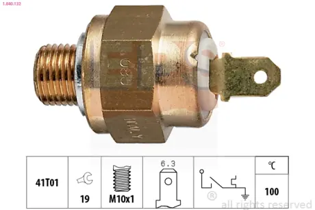 Coolant warning lamp temperature switch. Датчик сигнальной лампы охлаждающей жидкости EPS 1840132