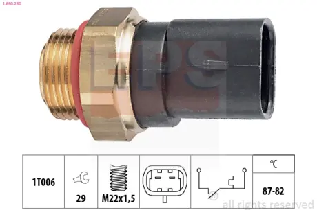 Radiator fan temperature switch. Датчик температуры вентилятора охлаждающей жидкости EPS 1850230