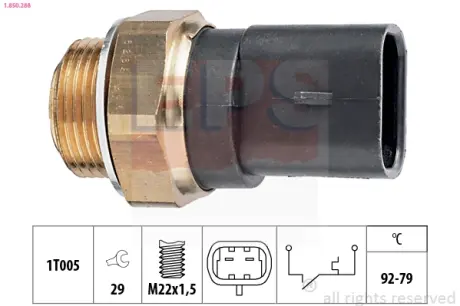Radiator fan temperature switch. Датчик температуры вентилятора охлаждающей жидкости EPS 1850288