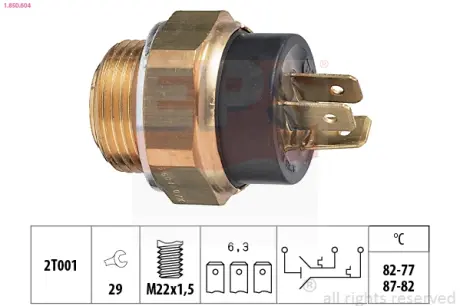 Radiator fan temperature switch. Датчик температуры вентилятора охлаждающей жидкости EPS 1850604