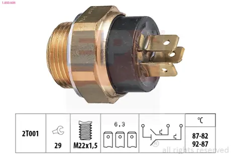 Radiator fan temperature switch. Датчик температуры вентилятора охлаждающей жидкости EPS 1850606