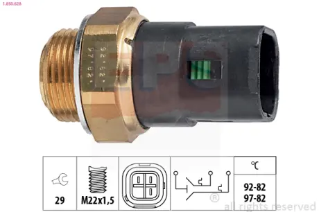 Radiator fan temperature switch. Датчик температуры вентилятора охлаждающей жидкости EPS 1850628