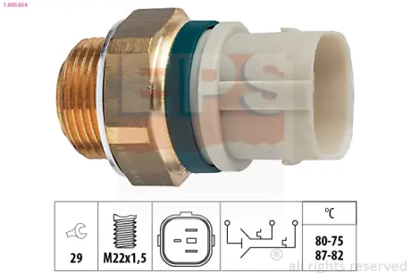 Radiator fan temperature switch. Датчик температуры вентилятора охлаждающей жидкости EPS 1850654