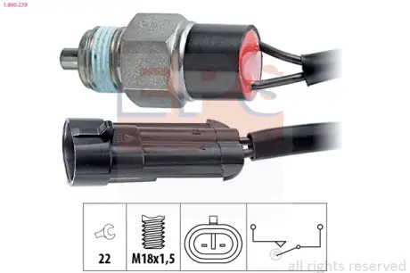 Вимикач світла заднього ходу FIAT STILO EPS 1860239