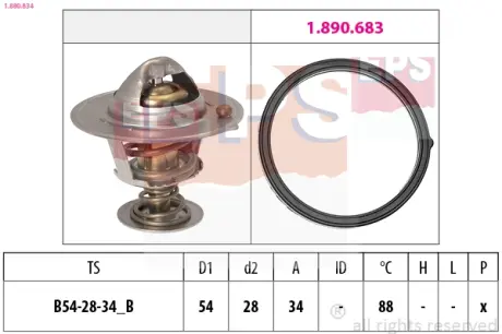 HYUNDAI термостат TUCSON 2.0 15-, i40 2.0 12-, KIA SPORTAGE 2.0 14- EPS 1880834