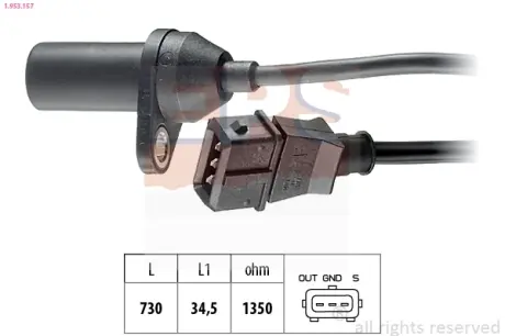 FIAT датчик обертів двигуна Doblo,Marea,Palio,Brava,Lancia 1.6/1.9 97- EPS 1953157