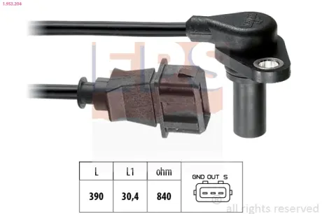 VW датчик обертів двигуна Bora,Golf IV,Skoda Octavia EPS 1953204