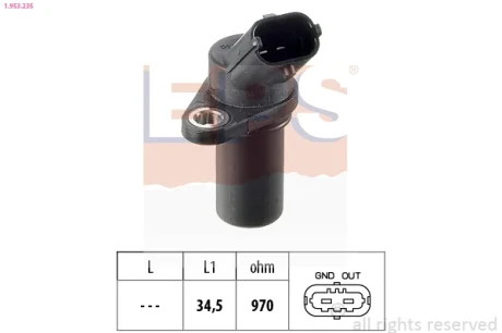 Датчик положення колінвалу Opel Astra G/Vectra C 2.0-2.2 DTI 99- EPS 1953235