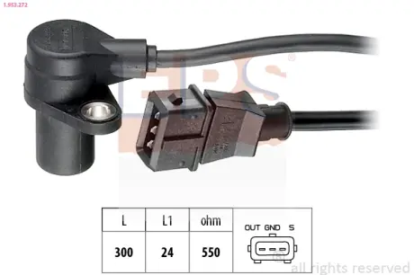 DAEWOO датчик обертів двигуна NUBIRA 1.6 99- EPS 1953272