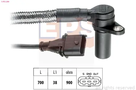 OPEL датчик обертів двигуна Omega B 2.6/.3.2 94- EPS 1953284