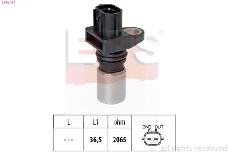 Датчик положення колінвалу Mini (R50/R53) 03-06/Nissan X-Trail 2.2 Di 01-05 EPS 1953417