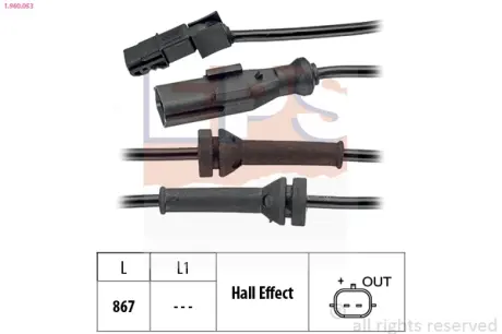 Датчик ABS (задній) Renault Megane II/Scenic II 1.5-2.0 dCi 02- EPS 1960053