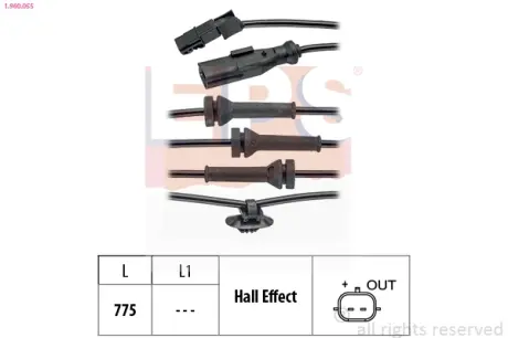 Датчик ABS (передній) Renault Megane II/Scenic II 1.4-2.0 02- EPS 1960055