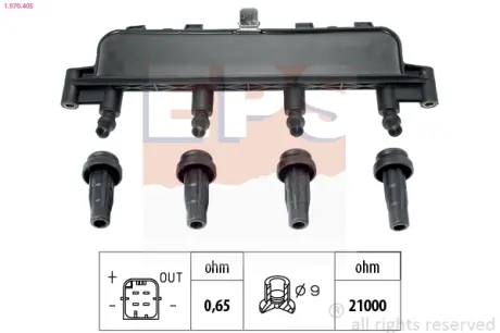 CITROEN котушка запалювання 1,1-1,6i: Berlingo, C2/3, Xsara PEUGEOT 1,1-1,6i EPS 1970405