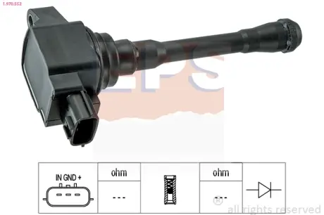 NISSAN Катушка зажигания Qashqai,Note,Juke,Tiida,Micra,Renault Koleos 1.2/2.5 05- EPS 1970552