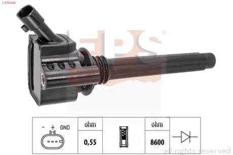 FIAT Котушка запалювання TIPO 1.6 15-, 500X 1.6 14-, JEEP EPS 1970642