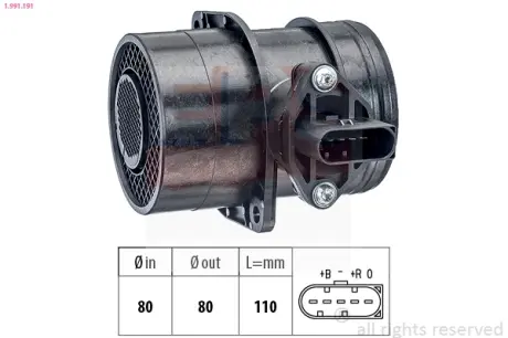 VW Расходомер воздуха Audi A3/4/6,Seat,Ford Galaxy,Skoda fabia,Octavia,SuperB,Caddy III,Golf IV,V,LT28-46,T5,Passat,Sharan,Touareg 1.9/2.5TDI EPS 1991191