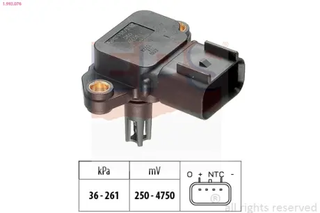 Intake manifold pressure sensor. Датчик абсолютного давления, впуск  EPS 1993076