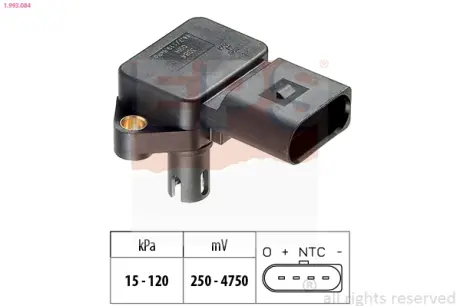 Intake manifold pressure sensor. Датчик абсолютного давления, впуск  EPS 1993084