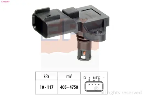 Intake manifold pressure sensor. Датчик абсолютного давления, впуск  EPS 1993097