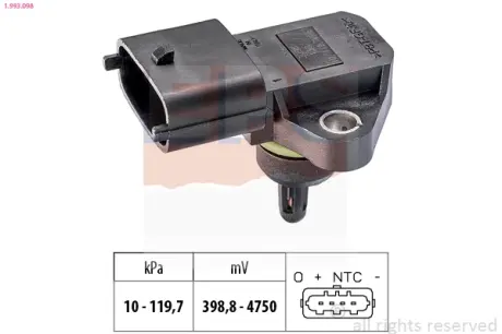 Датчик тиску повітря в впускному коллекторі Hyundai Accent/Elantra/i30/Tucson 00- EPS 1.993.098
