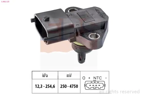 Intake manifold pressure sensor. Датчик абсолютного давления, впуск  EPS 1993131
