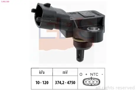 Датчик тиску в впускному колекторі Hyundau Santa Fe/Tucson/Kia Sportage 2.4-3.0 10-22 EPS 1993180