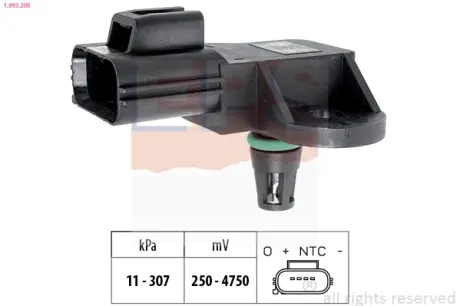 Датчик тиску наддува Ford Transit 2.2/2.4/3.2TDCi/Peugeot Boxer 2.2HDi 06- EPS 1993205