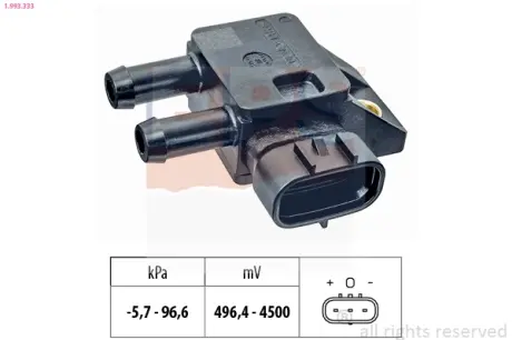 TOYOTA датчик тиску повітря Avensis 2,0-2,2D 08-, Land Cruiser Prado 4,5D 07- EPS 1993333