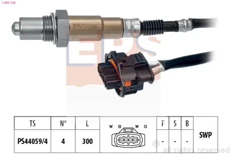 Лямбда-зонд (4 конт.) OPEL 1,8: Astra H, Vectra B/C, Zafira A EPS 1997136