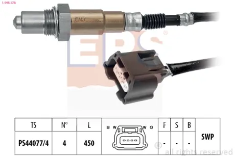 NISSAN Лямбда-зонд JUKE 1.6 10-, INFINITI Q50 Hybrid 13-, Q70 (Y51) 3.5 Hybrid 13- EPS 1998178