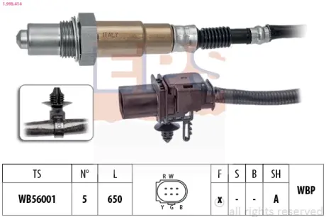 FORD Лямбда-зонд FOCUS 2.0 10-14, KUGA 2.0 08-12 EPS 1998414