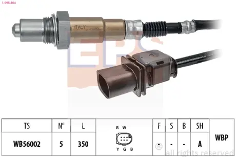 DB Лямбда-зонд C-CLASS 11-, JEEP COMMANDER, GRAND CHEROKEE 3.0 06-, MITSUBISHI COLT 1.5 04-12 EPS 1998464