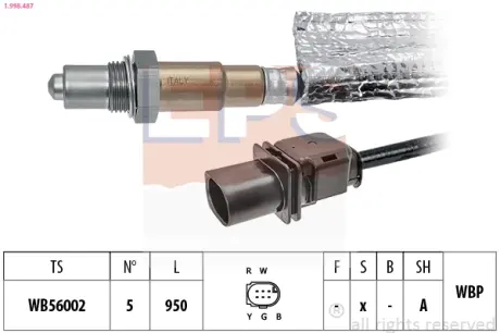 BMW Кисневий датчик 1 (E81) 130 i 06-11, 3 (E90) 330 i 04-11 EPS 1998487