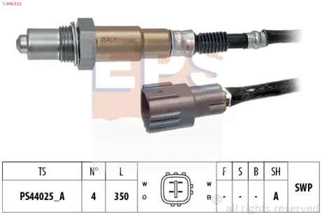 TOYOTA Лямбда-зонд AVENSIS 2.0 03-, RAV 4 2.0 05-, LEXUS ES 2.5 12-18, SUBARU OUTBACK 3.0 03-09 EPS 1998522