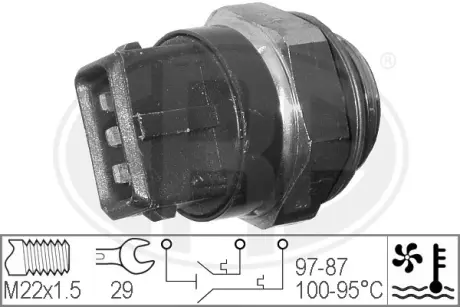 Radiator fan temperature switch. Датчик температуры вентилятора охлаждающей жидкости ERA 330271