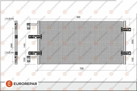РАДІАТОР КОНДИЦІОНЕРА EUROREPAR 1609636480